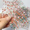 30-150pcs wholesales Santa Claus Pattern Nail Art Stickers Cartoon Santa Claus 3D Nail Stickers for Party Nail Art Supplies