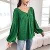 Women's Plus Size Elegant Solid Color Long-Sleeved Shirt