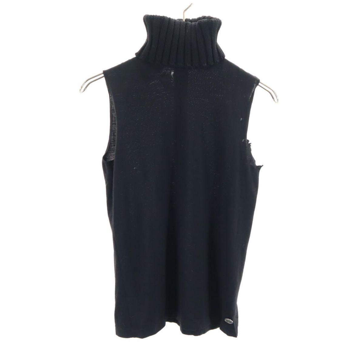 

CHANEL No sleeve turtleneck Knit vest 38 black Women Used