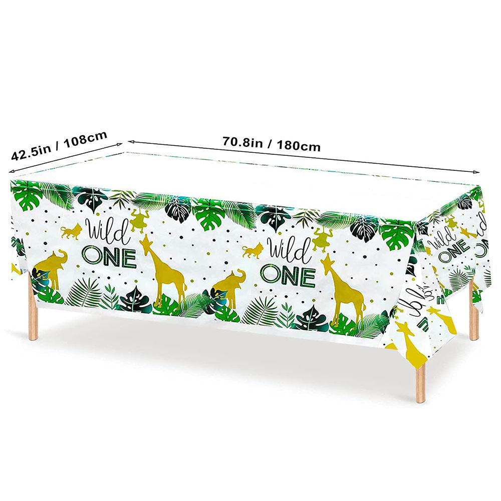

3pcs Safari Theme Party Supplies Disposable Tablecloth Plastic Animal Print Table Cover Jungle Party Safari Birthday Party Decor 3pcs