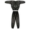 Combinaison de sauna à manches longues pour hommes et femmes en PVC, taille élastique, vêtements de fitness, été