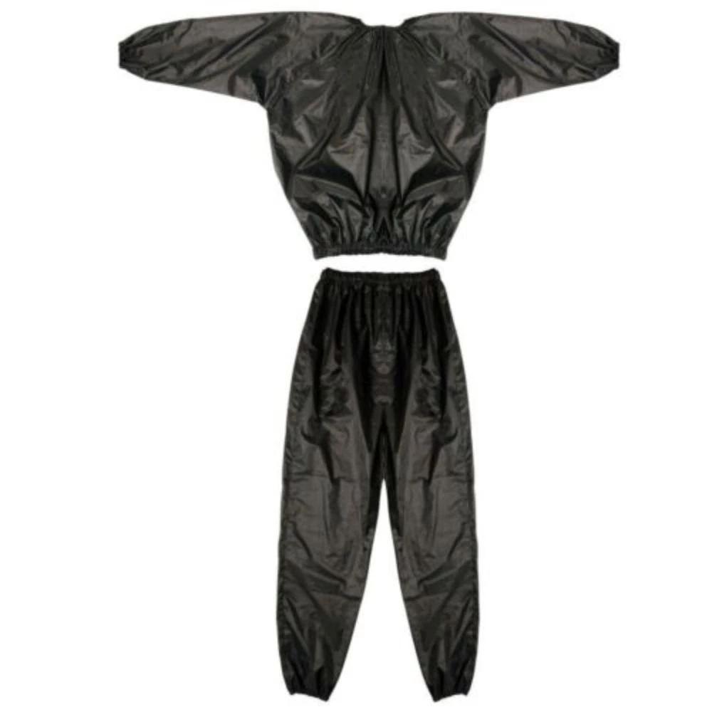 Combinaison de sauna à manches longues pour hommes et femmes en PVC, taille élastique, vêtements de fitness, été