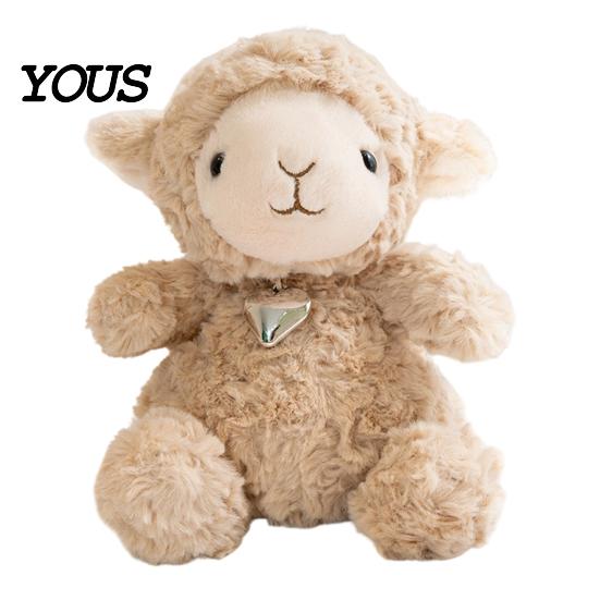 Comforting Sensory Toy Cute Sheep Plush with Heart Pendant, Macaron Color Lamb Doll Valentines Day Gift for Her Comfort & Cuddling, Soft