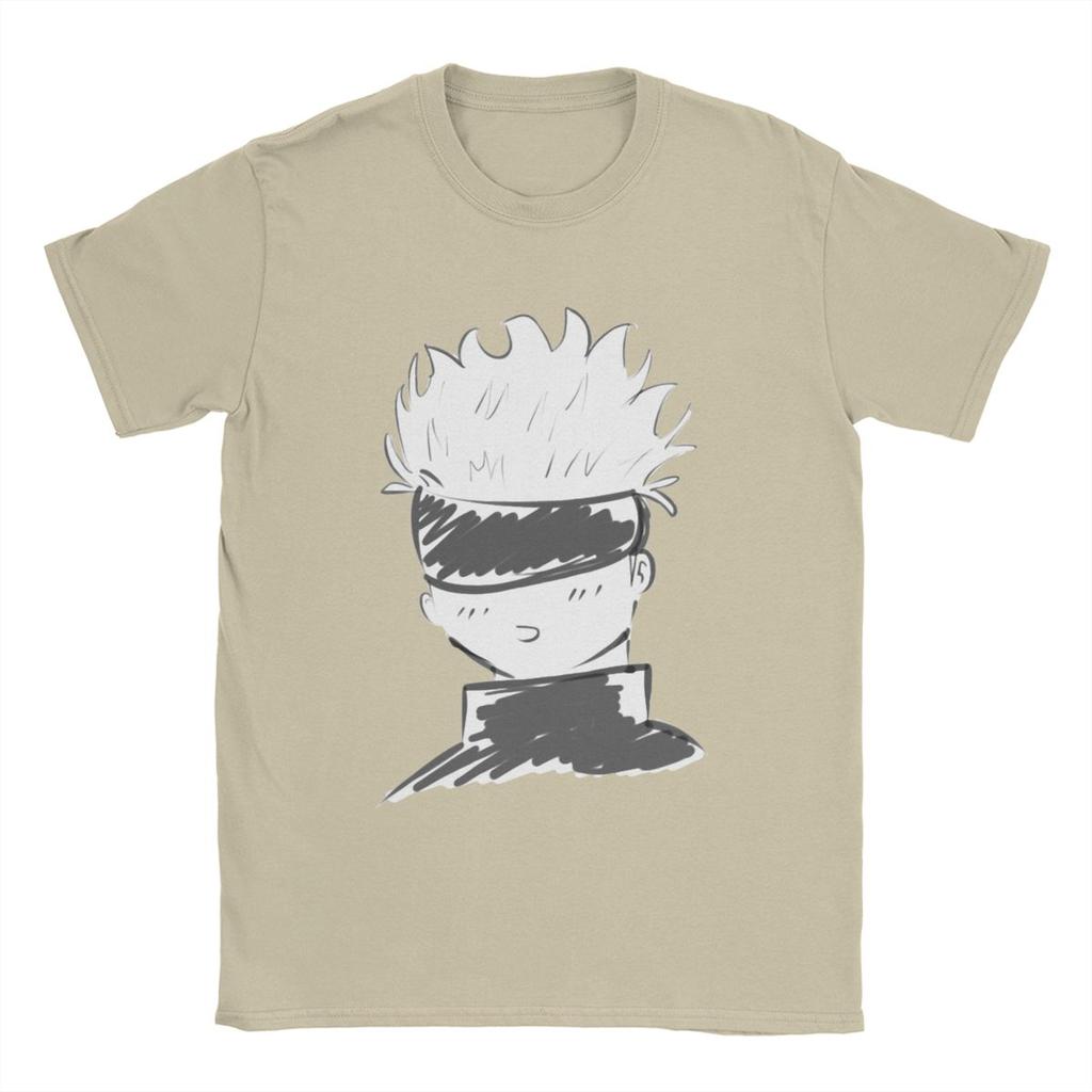 Funny Gojo Satoru T-Shirts for Men Round Neck 100% Cotton T Shirts JJK Anime Short Sleeve Tee Shirt 5XL Tops