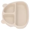 Toddler Soft Silicone Plate Home Dining Room Cute Cartoon Bear Shaped Baby Suction Plate for Snacks