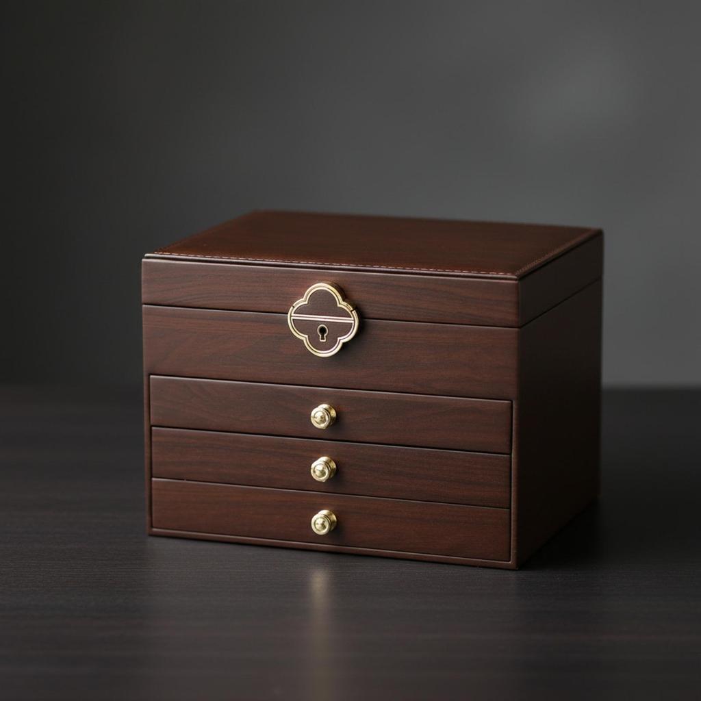 Jewelry Storage Box Hard Construction with Drawers Spacious