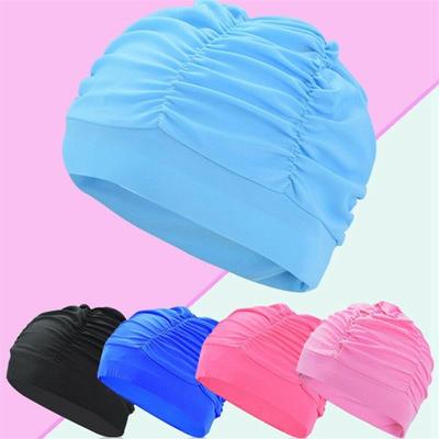 Swimming Pool Hat Ladies Turban Swim Cap Shower Adjustable Unisex Adult