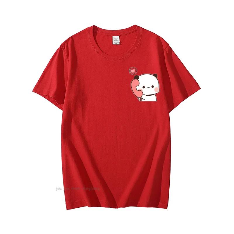 Dudu volá svému Bubu Tričko Ženy Muži Pár Vtipná trička Roztomilý Panda Medvěd bavlněná trička Léto Pánské T Oblečení