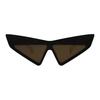 Gucci Frame Inlay Acetate Irregular Sunglasses Women's Black