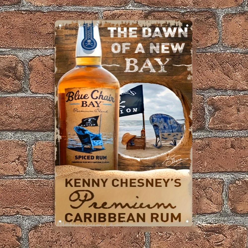Vintage Blue Chair Bay Rum Metal Tin Sign The Dawn of a New Bay Spiced Rum Wall Decor Perfect for IndoorOutdoor Use In 20X30CM