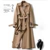 Damen Langer Trenchcoat Herbst Frühling Koreanischer Stil Kleinwüchsig Britischer Stil Überknielanger Kleidermantel Jacke