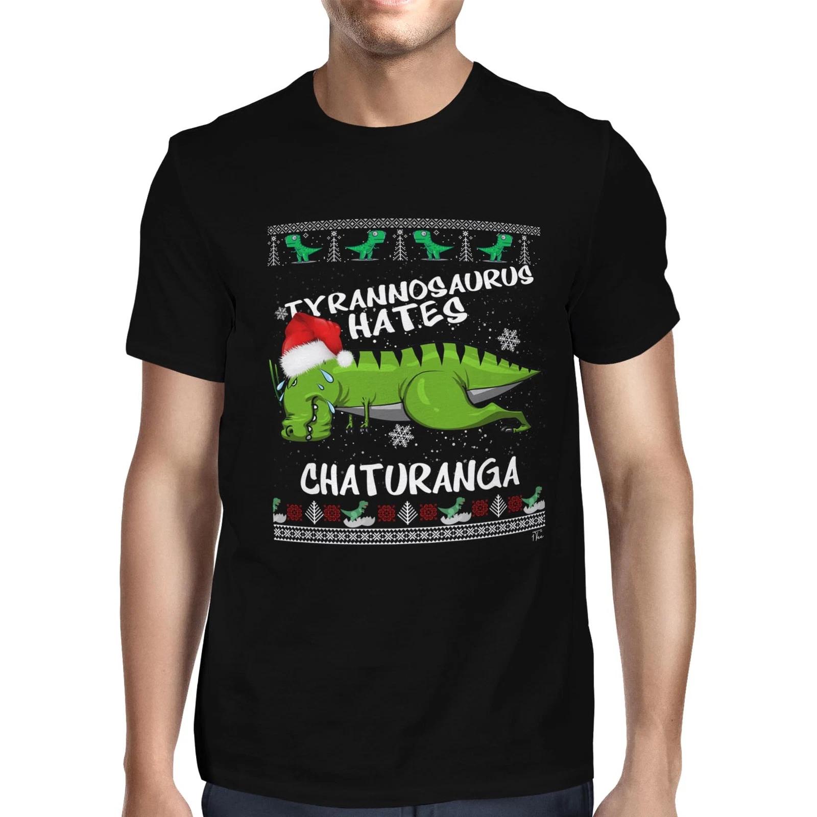 1Tee Mens Tyrannosaurus Hates Chaturanga T-Shirt XXXL