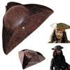 Kapitánský klobouk Pirátský klobouk Jack Sparrow Cosplay Vintage Umělá kůže Knoflík Maškarní večírek Muži Ženy Trikorn Pirátská čepice