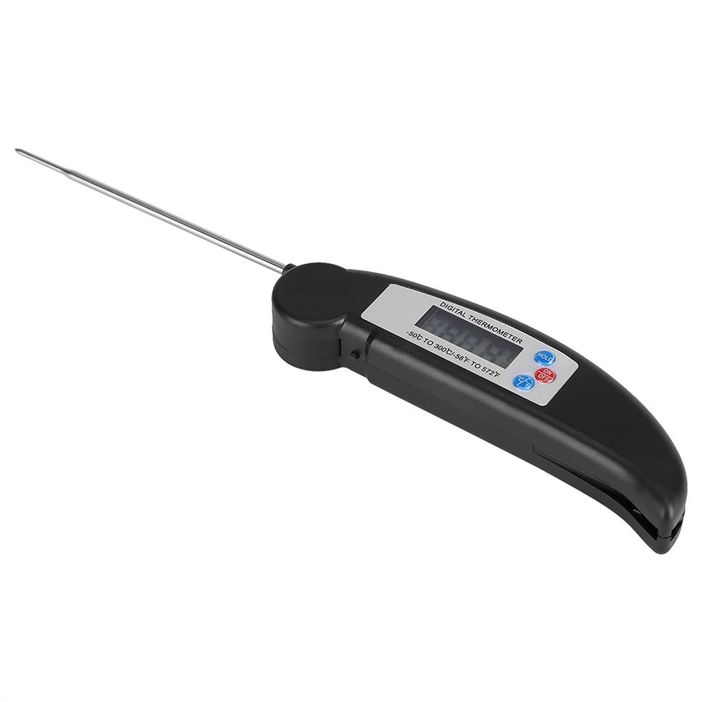 Matlagning Matnålstermometer för Kök BBQ Kötttemperaturmätning Svart