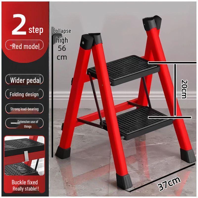 Multi-functional Indoor Folding Ladder with Handrails and Widened Pedals - Four to Five Steps for Home and Dorm Use
