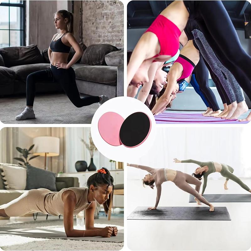 2Pcs Solid Color Yoga Sliding Discs, Yoga Fitness Foot Sliding Pads, Workout Equipment for Abdominal Core Training, Body Shaping