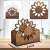 Retro Style Sunflower Napkin Holder Wooden Material Kitchen Desktop Tissue Holder  Tabletop Use