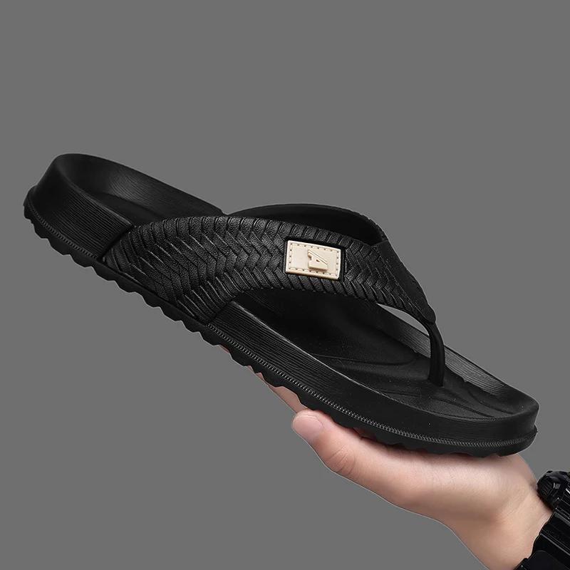 Fashion Men's Home Slippers Flip Flops 2025 EVA Summer Bathroom Slippers Outdoor Non-slip Sandals Soft Open Toe Beach Casual Shoes