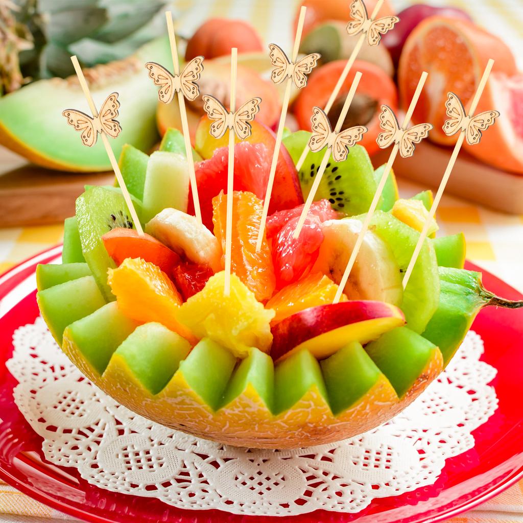 200 Pieces Cute Cocktail Picks For Drinks Wooden Cactus Shaped Fruit Picks Cake
