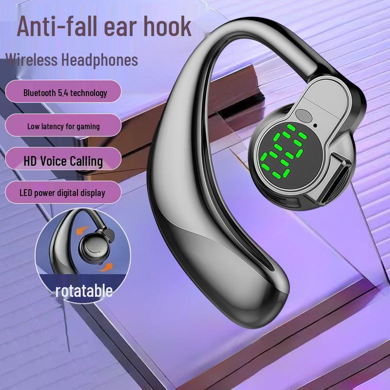 S03 Bluetooth 5.4 Noise-Canceling Earphones: Extra Long Battery Life, Waterproof, Wireless, Rotatable Earhook, Stereo Sound.