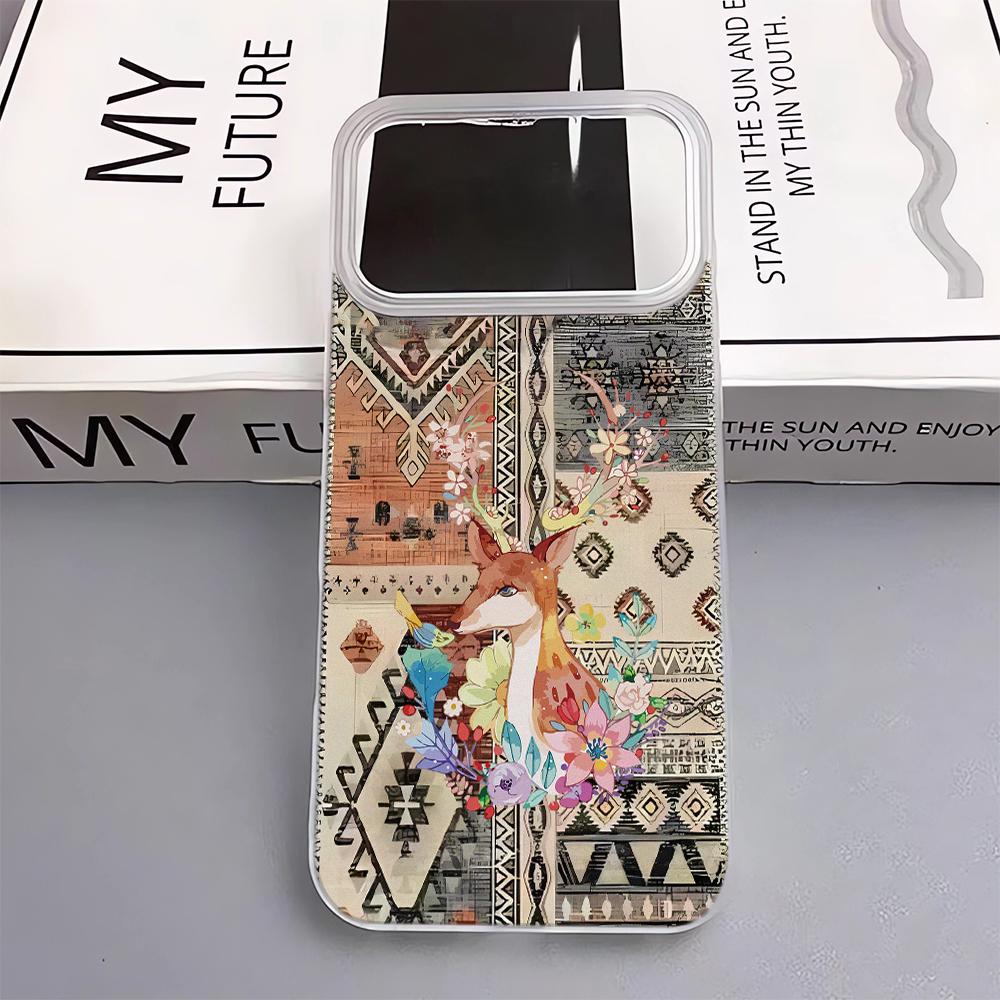 Cloth Patterned Deer Phone Case For IPhone 17 Pro Max 17Air 11 13 12 14 15 16 Plus Soft Silicone Fashion 15 Pro Cover Case