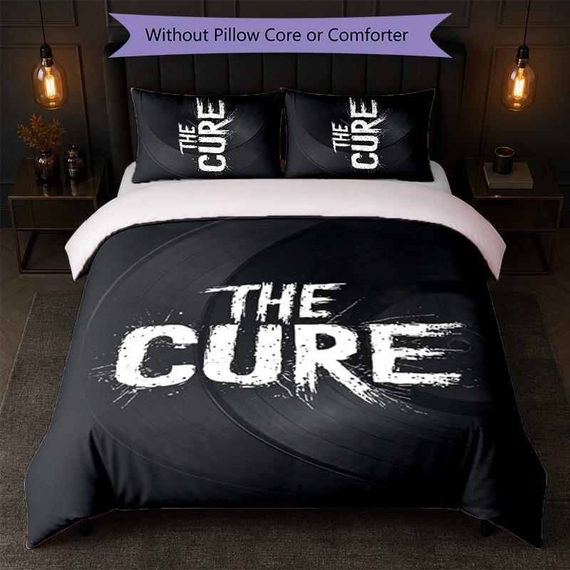 The Cure Print 3Pcs Bedding Set Duvet Cover With Two Pillowcases Soft Bed Linen For Household Bedroom