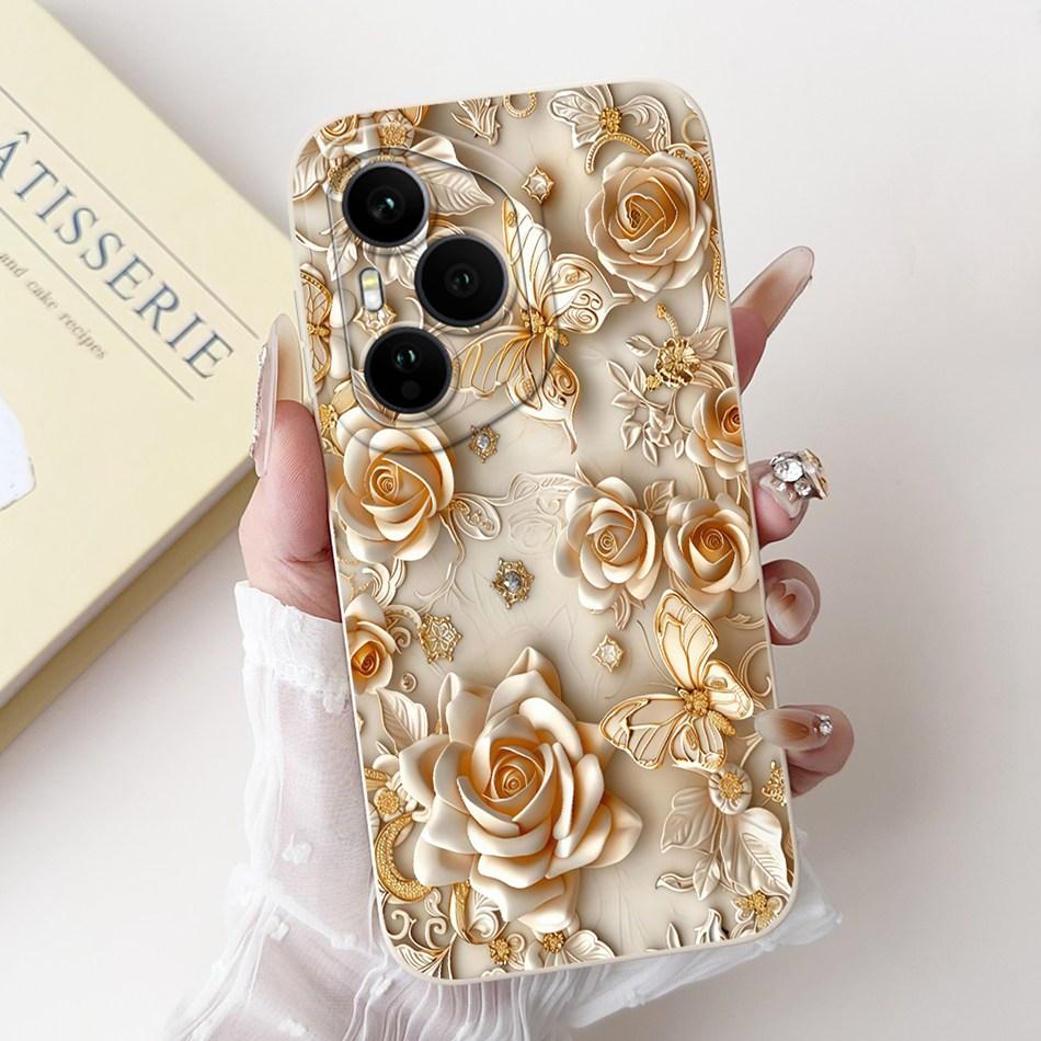 For Honor 400 Pro Honor400 Beautiful Bow Rose Painting Phone Case For Honor 400 400Pro 5G Soft Silicone Cases