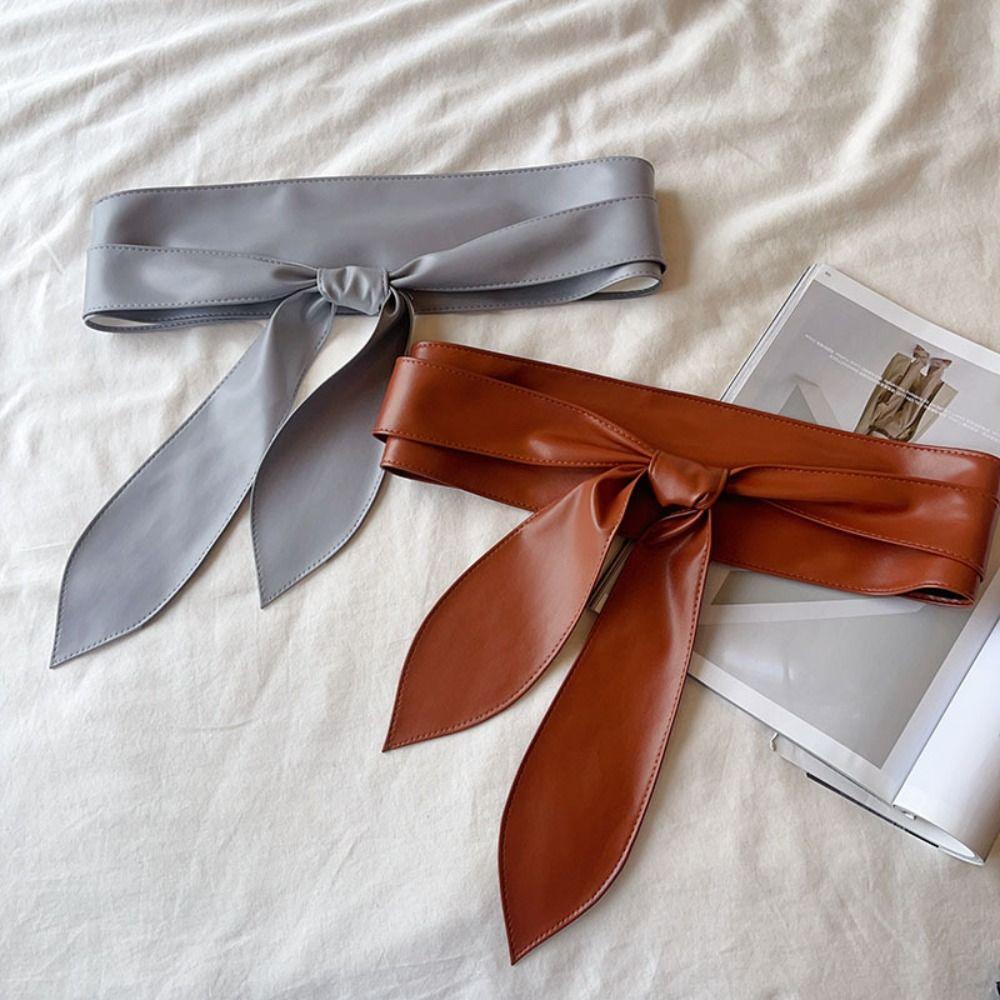Korean Style Women Waistband Waist Belts Wide Belt PU Leather Waist Belt Clothing Decoration