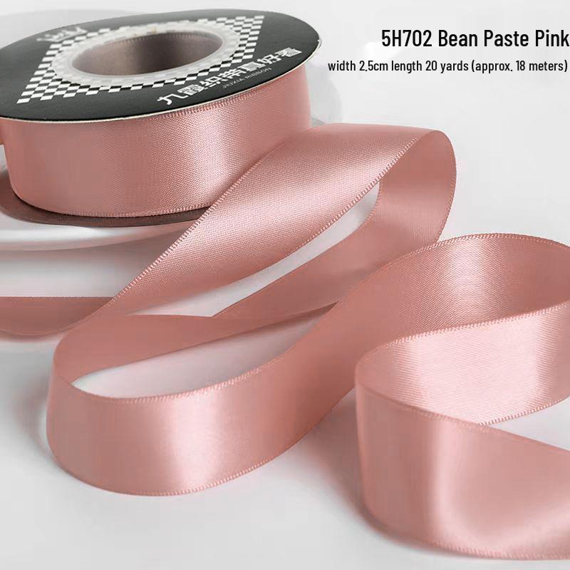 2.5cm Double-Sided Satin Ribbon for DIY, Weddings, Gifts, Bouquets, Cakes, and Bows