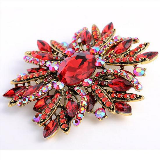 

Брошь с зеленым камнем: Европейский и американский дизайн твидовых пальто, мода осень/зима красный