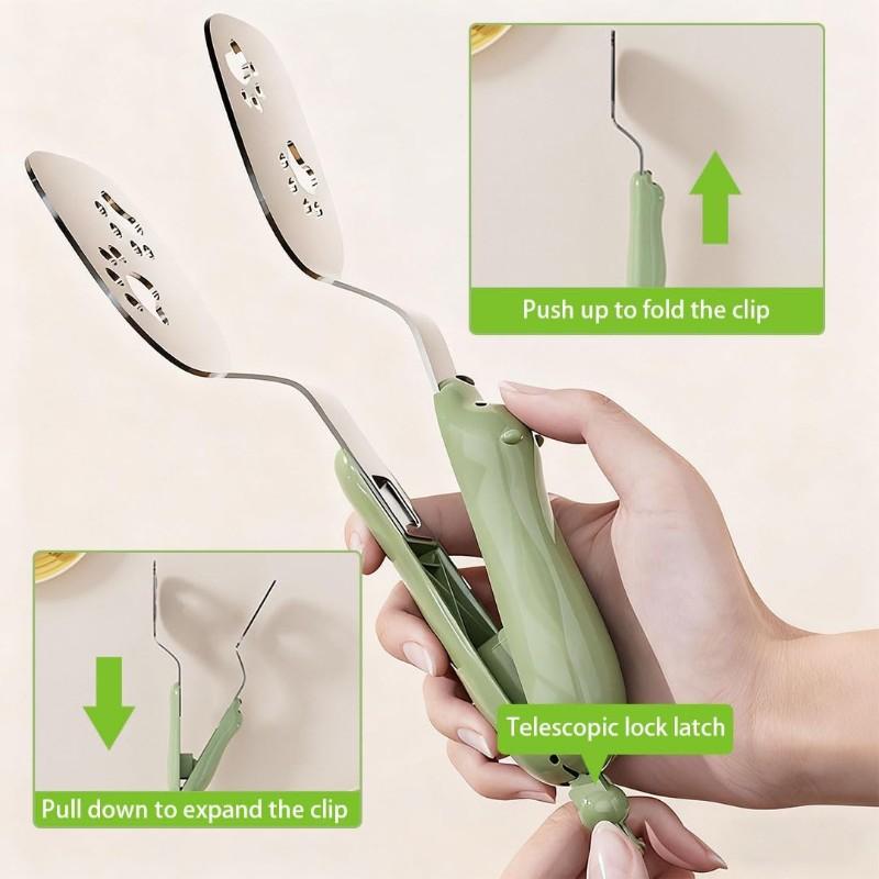 Good-For Steaks& Food Cooking& Outdoor Barbecue 2Pcs Stainless Steel Kitchen Tongs, Cute Little Bear Shaped Cooking Tongs