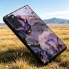 Amethyst Ink Floral Flow Black Glass Phone Case For Samsung Galaxy S20 S21 S22 S23 Plus S24 FE S25Edge S26 Ultra S25 20 5G Cover