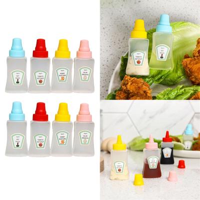 8pcs Portable Mini Ketchup Bottle Condiment Squeeze Bottles Kitchen Small Sauce Bottle Salad Dressing Dispensers for Kid