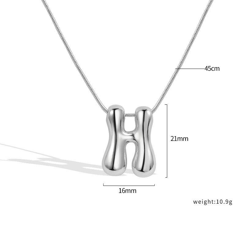 VENTFILLE 925 Sterling Silver 26 Letters Necklace For Women Gift Smooth Cute Balloon Jewelry Accessories Dropshipping Wholesale