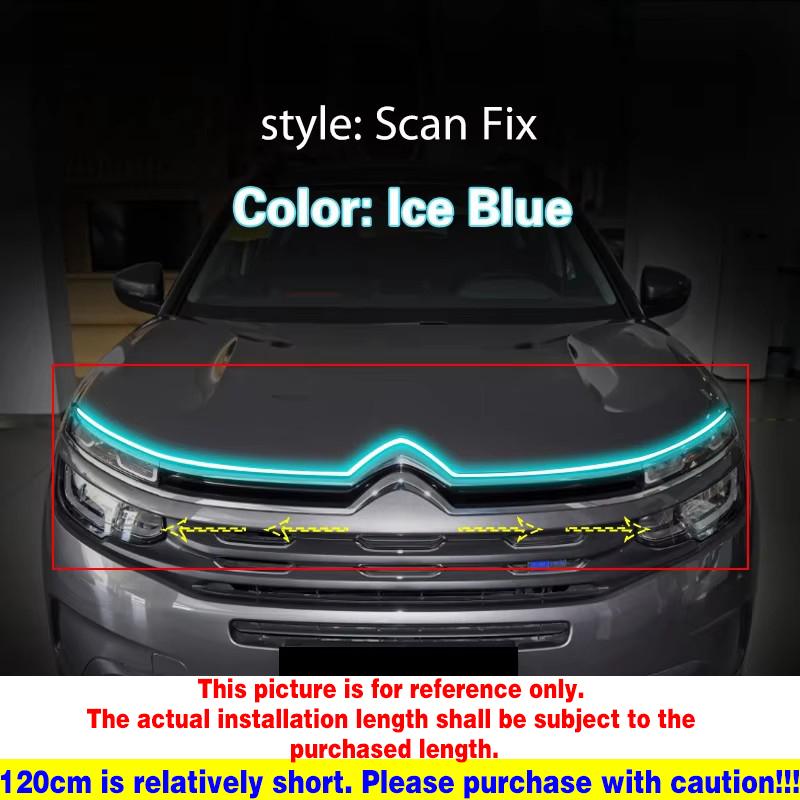 1 sztuka Samochodowe LED DRL 12v Światła do jazdy dziennej Wodoodporny Elastyczny Pasek Skanujący Pasek Świetlny Startowy Dla Citroen C5 Aircross 2017-2022