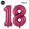 Giant 32 Inch Number Balloon Set Metallic Rose Red Foil Helium Balloon Kit DIY Happy Birthday Party Decor Kids Adult Anniversary