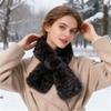 Pearl Fuzzy Collar Neck Warmer Winter Women's Scarf Neck Guard Versatile Imitation Rex Rabbit Fur Plush