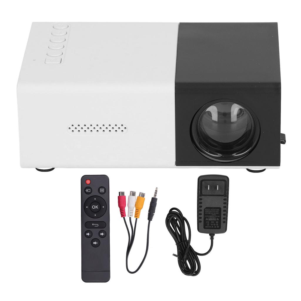 Mini Projector Built in Speakers Diffuse Reflection Imaging Black 1080P Portable Movie Projector