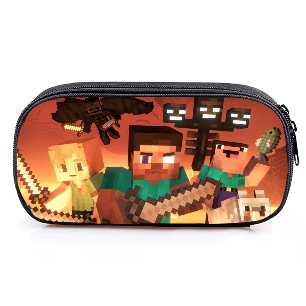 Minecraft Game Student Large Capacity Pencil Bag Stationery Bag Cartoon Pencil Bag Storage, Stationery Box
