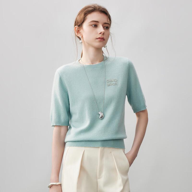 Komong Boka Women's 2025 A/W Short Sleeve Cashmere Knit Sweater