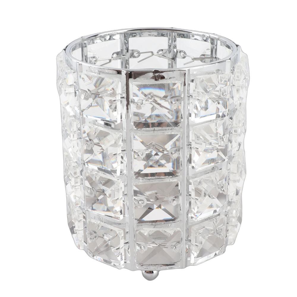 Rounded Crystal Glass Crystal Glass Cosmetic Organizer Cosmetic Storage Bucket  Pen Pencil Storage