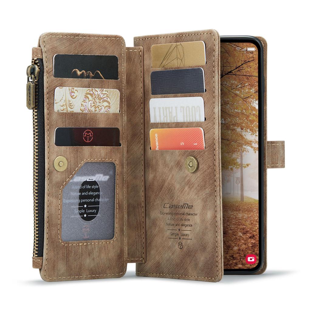 For Samsung Galaxy A55 A35 A25 5G (2025) Wallet Case, Durable PU Leather Magnetic Flip Strap Wristlet Zipper Card Holder Cover