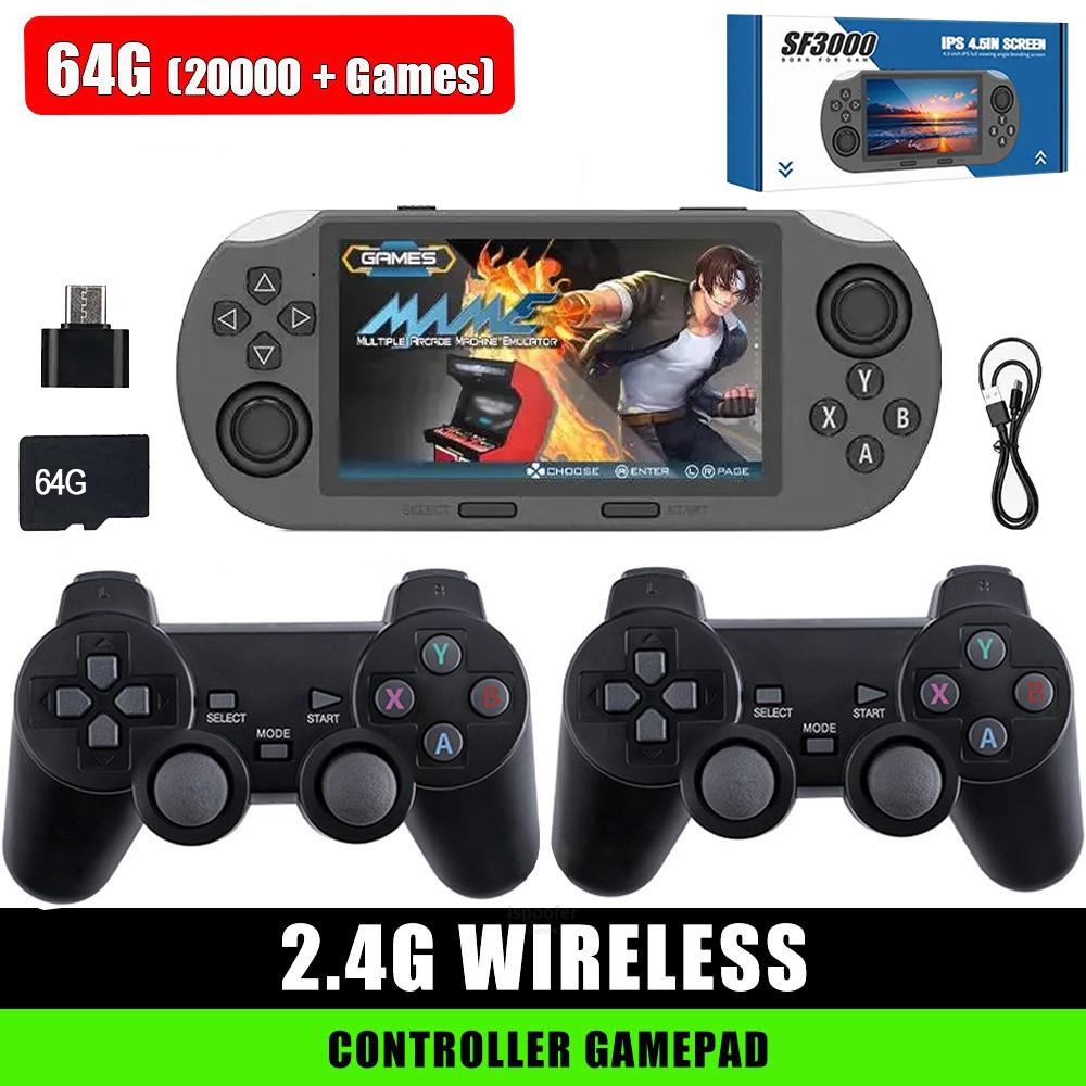 SF3000 Mini Portable Handheld Game Player 4.5 Inch IPS Screen Retro Video Game Console Built-in 20000+ Games for GBA/SFC Gift