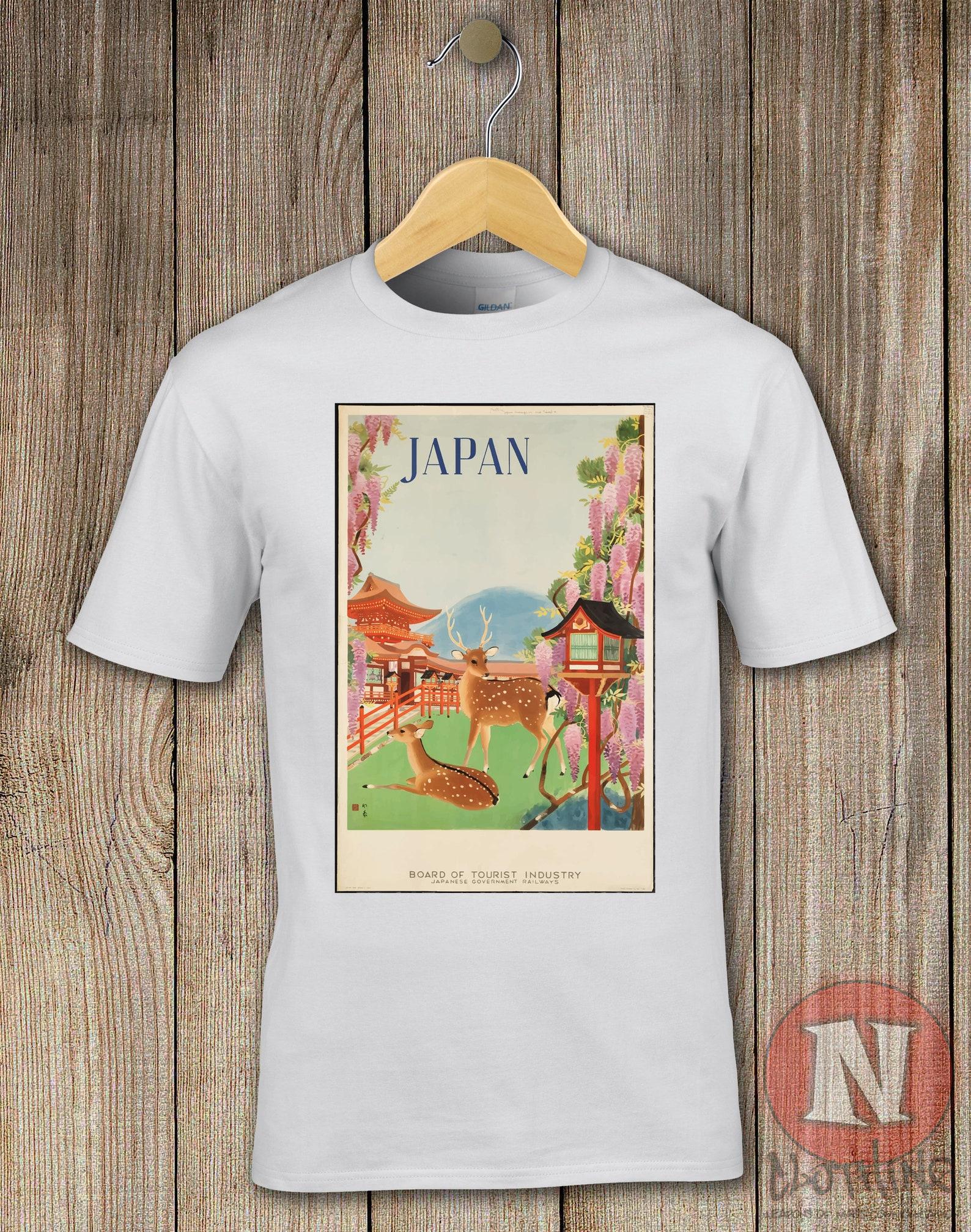 Japan travel poster T-Shirt. Authentic 1930 s Japanese tourist board artwork 3XL