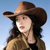 Women S Western Cowboy Hat Large Brim Sun Protection Outdoor Hat