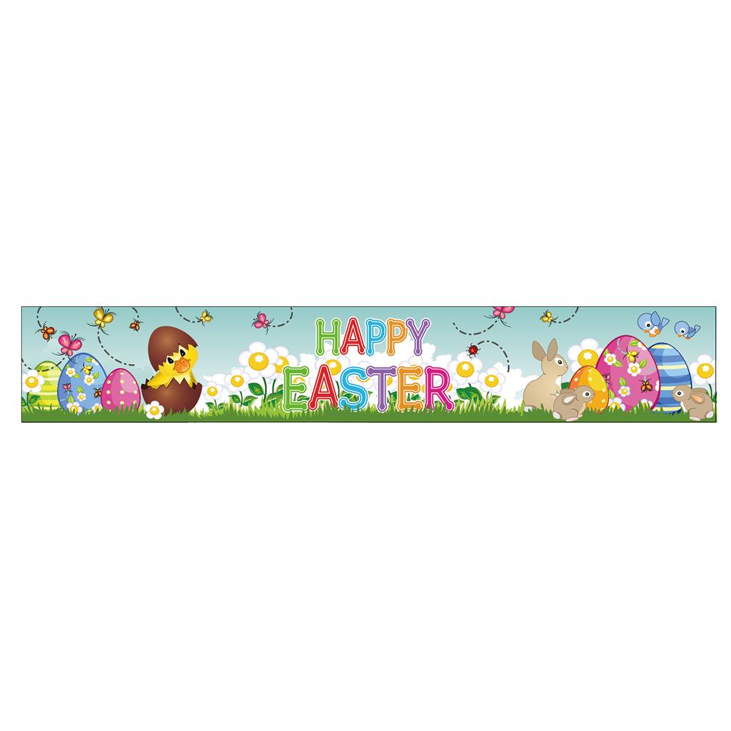 300 * 50Cm Easter Courtyard Porch Fence Decorative Banner Rabbit Egg Poster Custom