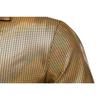 Summer Men's Short Sleeve Polo Shirt Shiny Metallic Streetwear Lapel T-shirts Men Gold Stage Costume Disco Party NightClub Tops