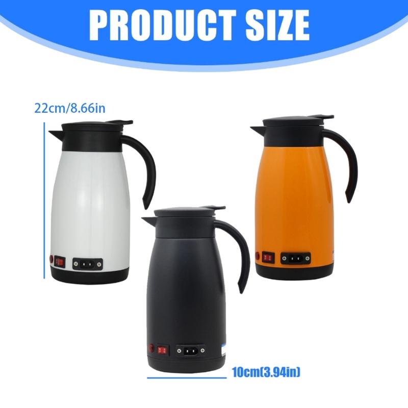 12V 24V Car Electric Kettle 680ml Fast Boil Heating Cup Heated Water Cup For Long Journeys Commuting Convenience