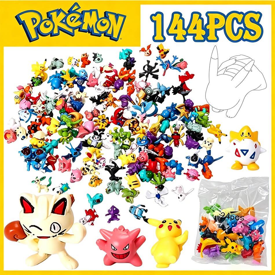 24-144pcs Anime Pokemon Pikachu Figure Action Toys 2-3cm Mini Not Repeating Figures PVC Model Kawaii Birthday Christmas Gifts