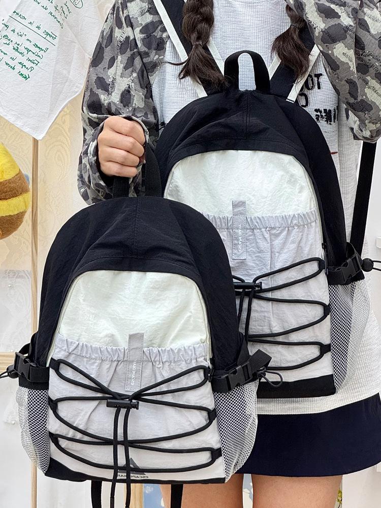 Schoolbag Backpack Outdoor Sports Color Matching Drawstring Backpack Student Outdoor Camping Leisure Travel Student School Bag Wholesale
